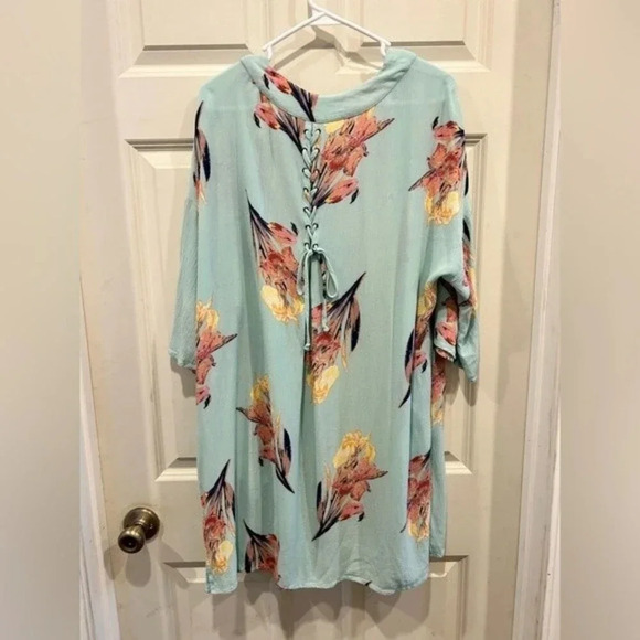 Kori America Mint Green Florak Adjustable Kimono size Medium - Picture 6 of 6